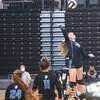 Hailey Sutherland made her presence known at the net. PHOTO BY KELLEY PEARSON