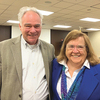 U.S. Sen. Tim Kaine visits with Health Wagon founder Sister Bernie Kenny.  SUBMITTED PHOTO