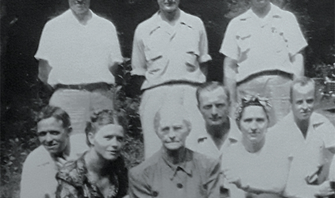 The above photo of the family of Prosper and Violet Sutherland was taken from the book, Haysi, Virginia,  Community and Family History.  Pictured are, Left to Right: Front Row:  Ralph Sutherland, June Sutherland Taylor, Nancy Violet Sutherland, Aubrey Sutherland, Emma Sutherland, and Ed Sutherland.  Back Row:  Guy Sutherland, Corbet Sutherland, and Farley Sutherland.